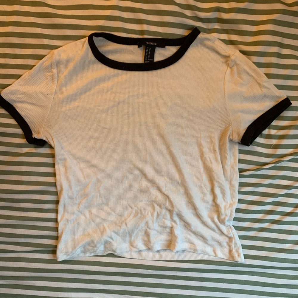 white ringer top